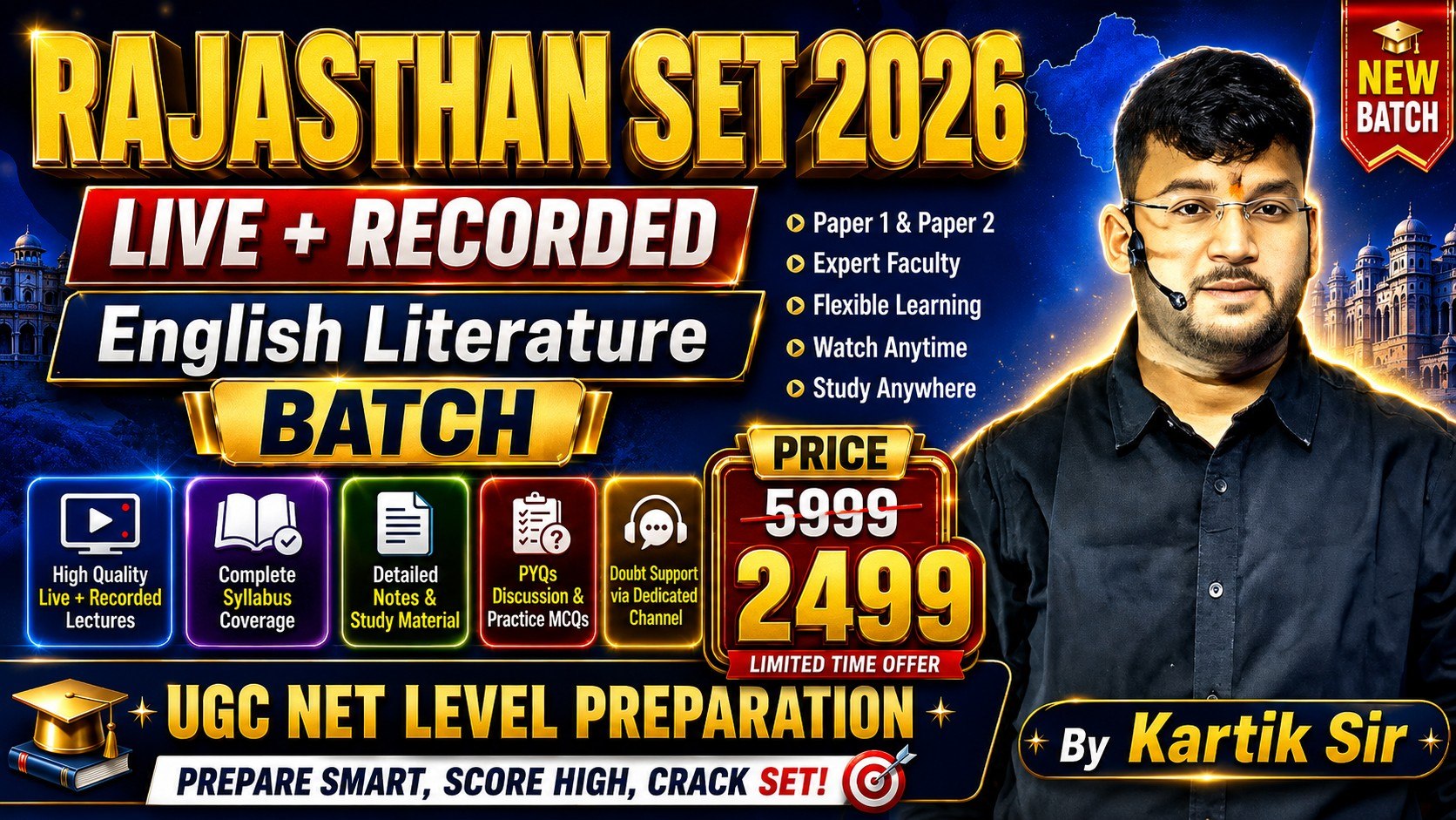 Rajasthan SET | Live + Recorded Foundation Batch | 