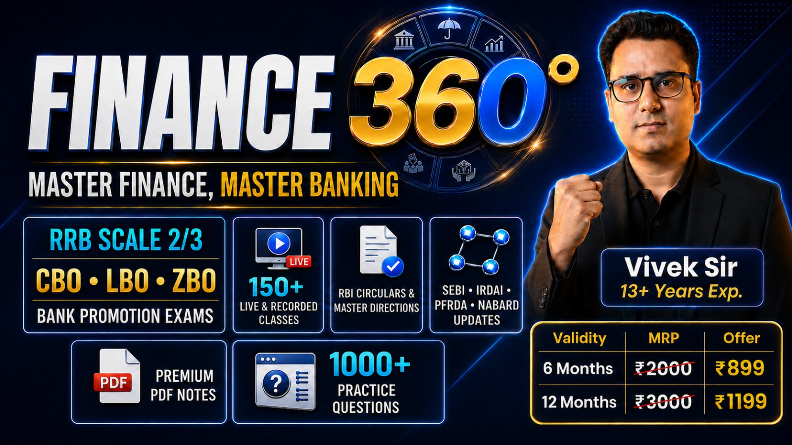 Finance 360 | Banking & Finance Mastery Course for RRB Scale-II/III, CBO, LBO, ZBO & Bank Promotion Exams