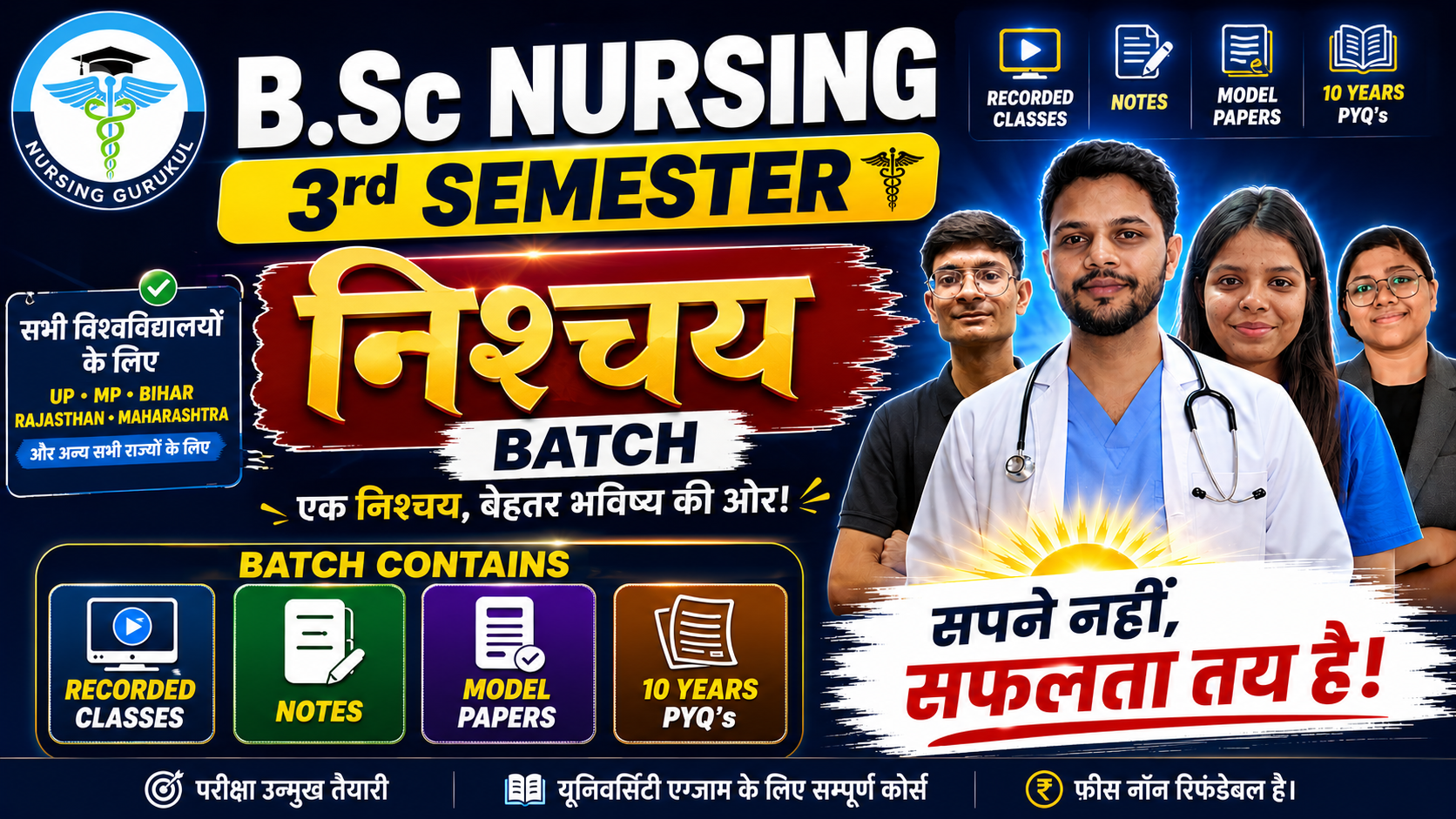 B.Sc. Nursing 3rd Semester – निश्चय Batch | Complete University Exam Preparation