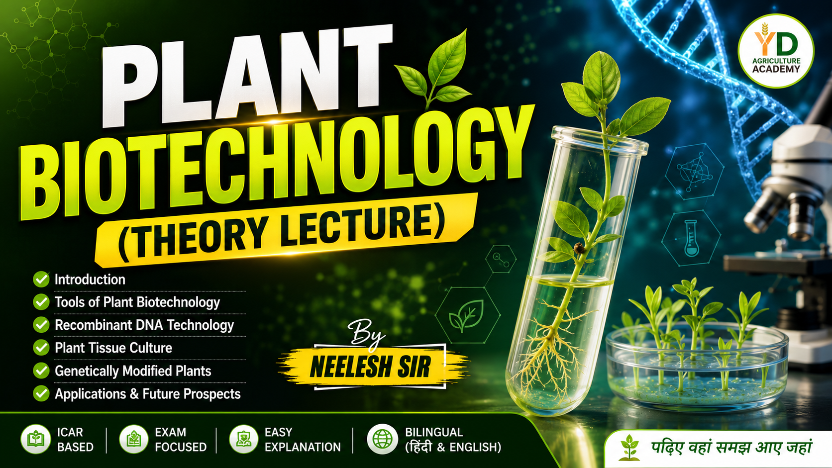 Plant Biotechnology -AG.TA & CANE SUPERVISOR 