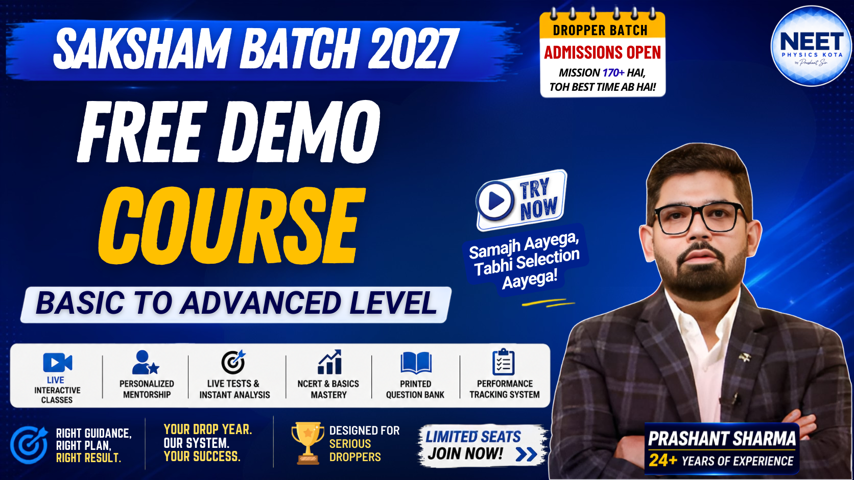  Saksham Dropper Batch 2027 | Demo Course