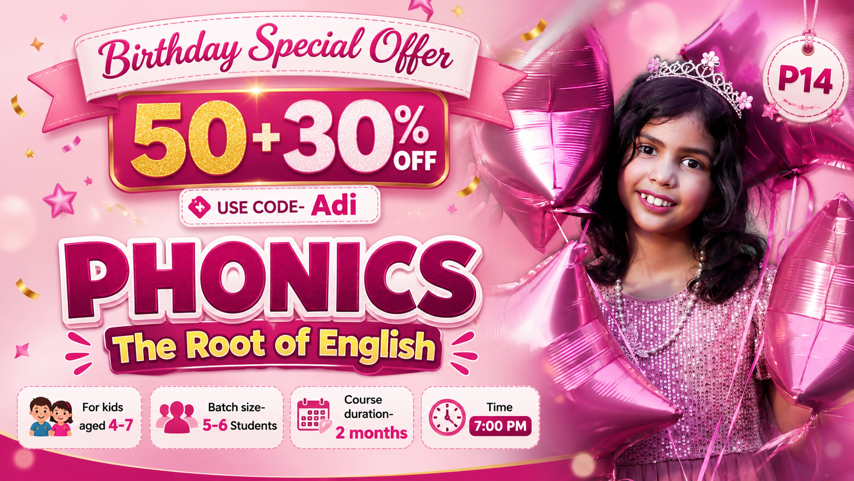  2-Month Phonetics Course on Zoom (P14 = 4-7 Year) 7:00 PM