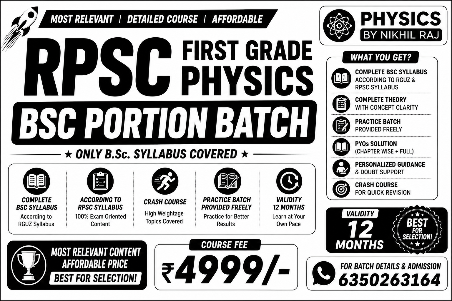 RPSC FIRST GRADE PHYSICS (B.Sc.)  BATCH