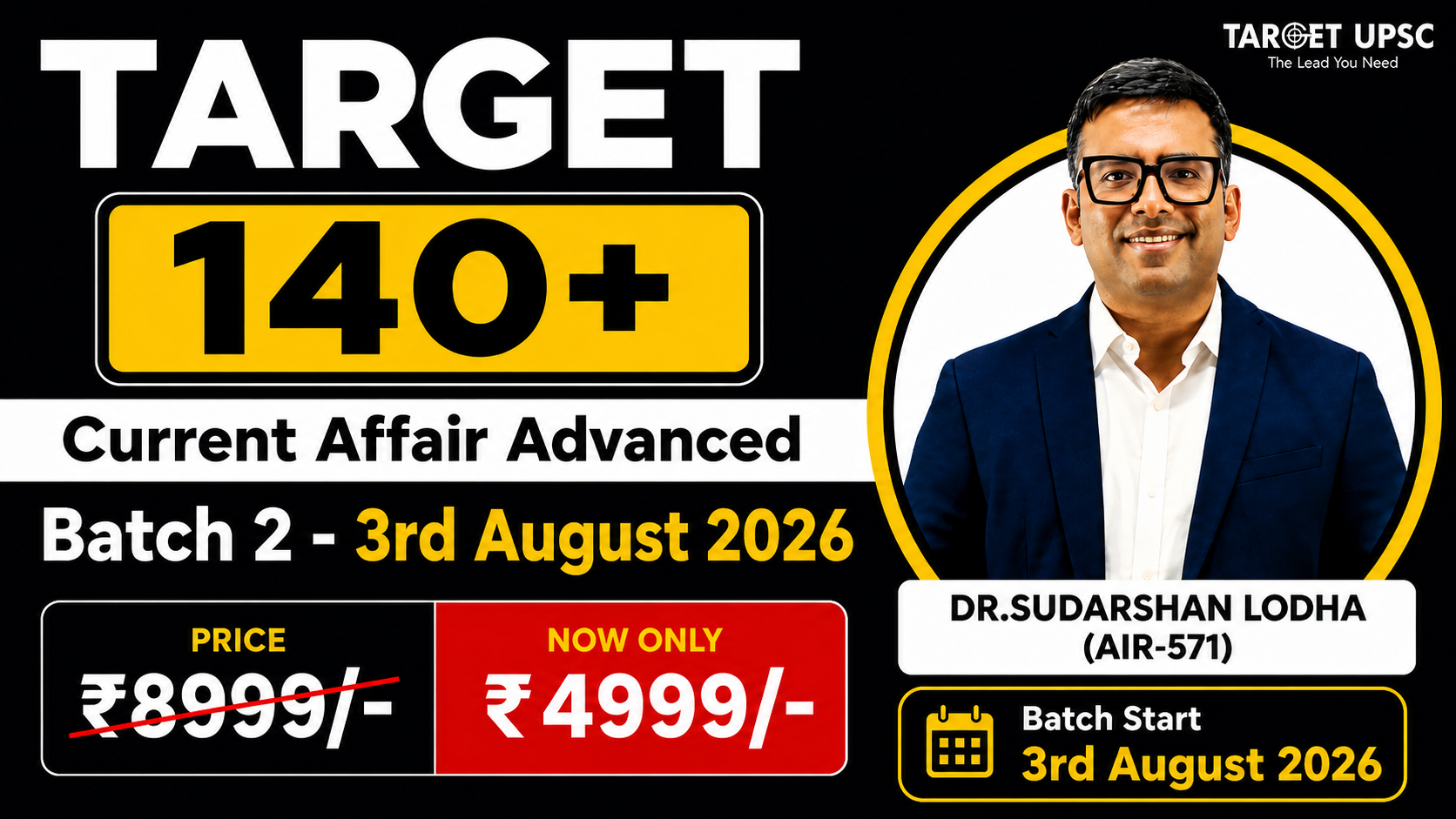 Target 140+ Advanced Current affair 2027 Batch 2 ( 3rd August )