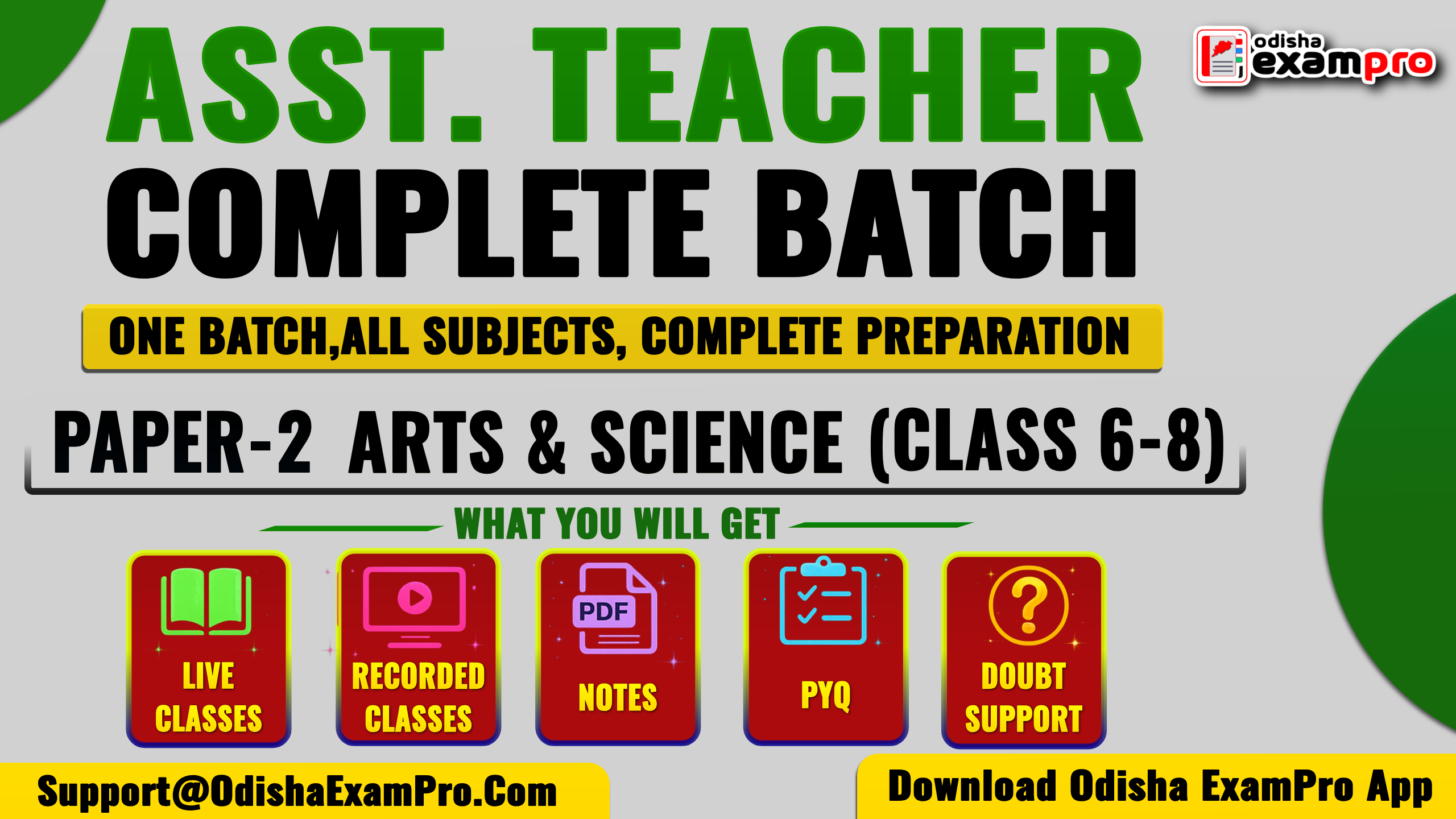ASST. TEACHER PAPER-2 (ARTS & SCIENCE) (COMPLETE COURSE)