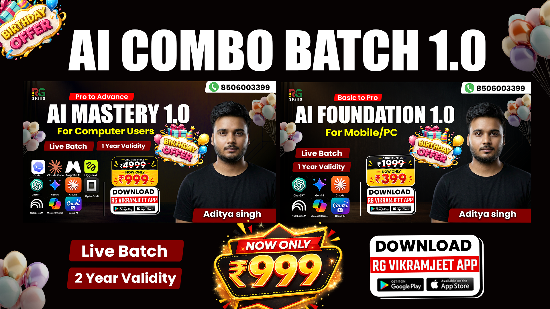 AI Foundation and AI Mastery Combo By Aditya Sir