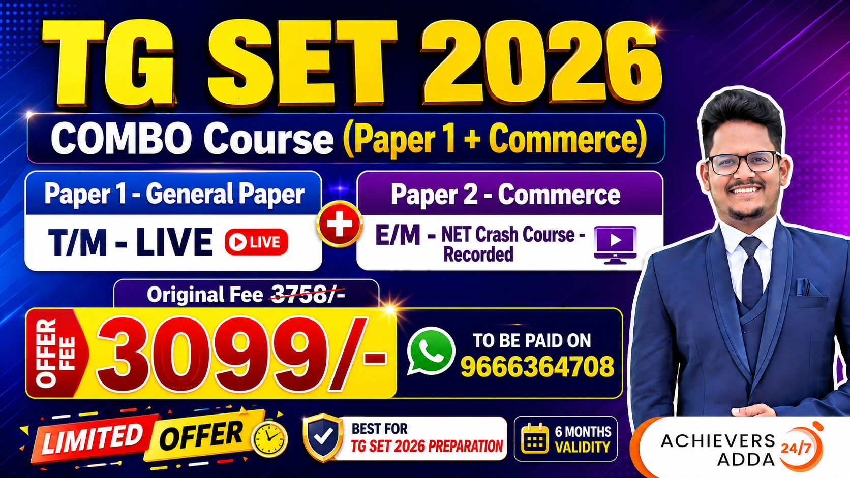 TG/AP SET 2026 Combo Course - Paper 1 & Commerce