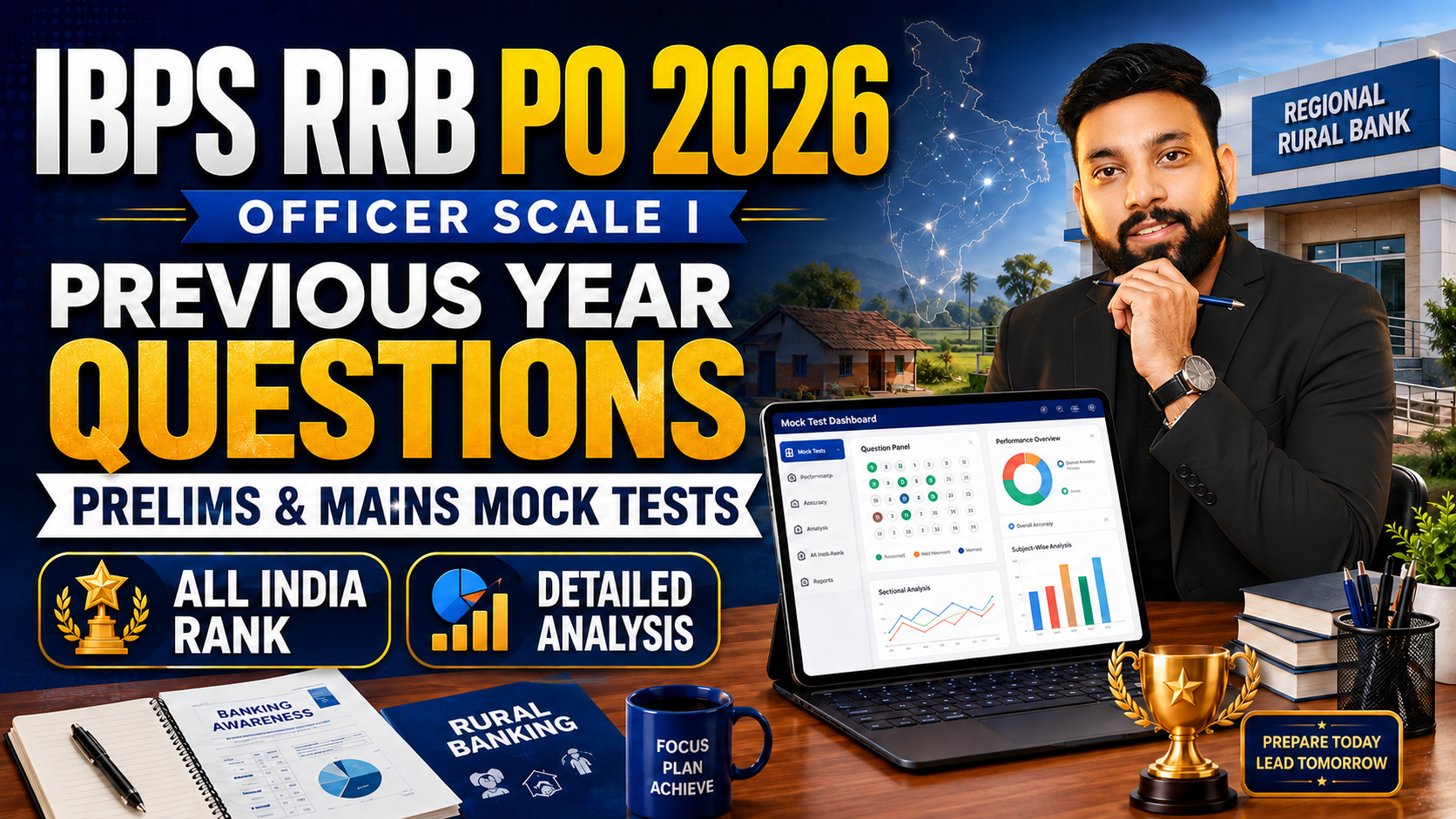IBPS RRB PO 2026 Previous Year Questions | Officer Scale-I Prelims & Mains Mock Tests with All India Rank