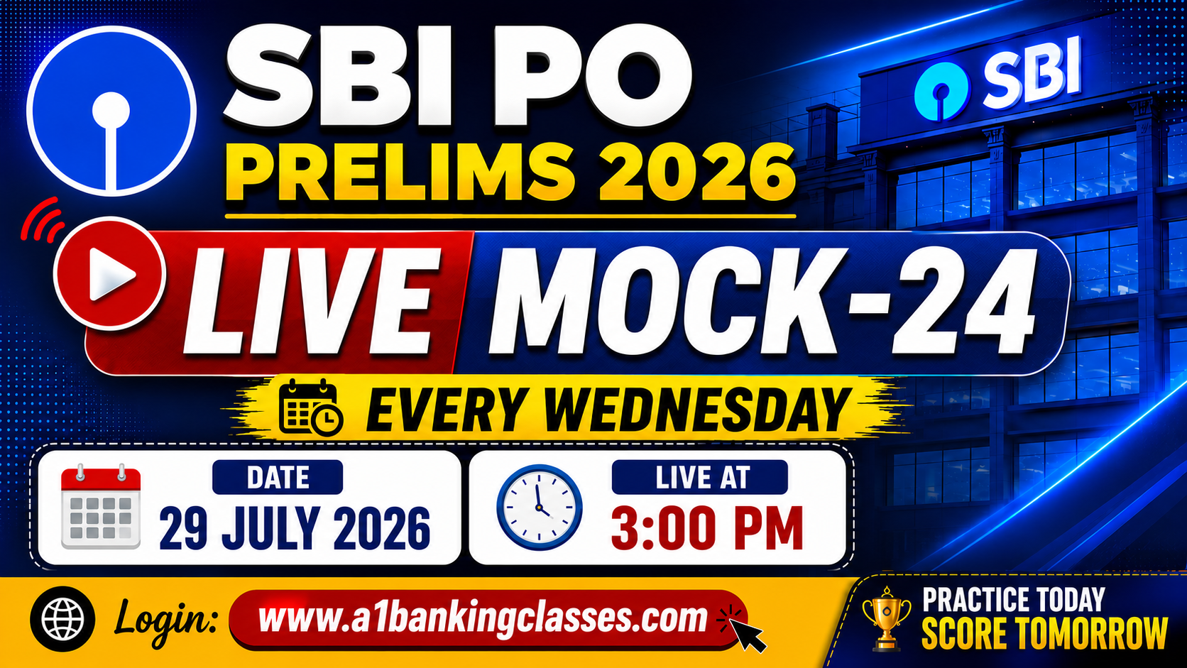 SBI PO Prelims Live Mock 2026