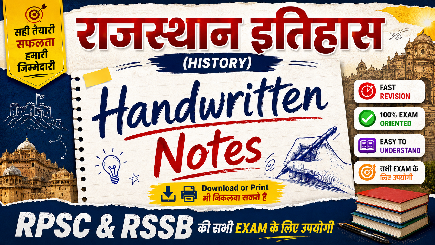 राजस्थान इतिहास (History) Handwritten Notes