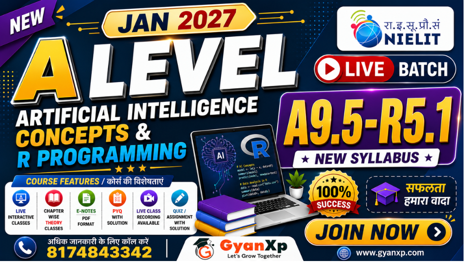 A Level (A9.5-R5.1): Artificial Intelligence Concepts and R Programming (JAN 2027)