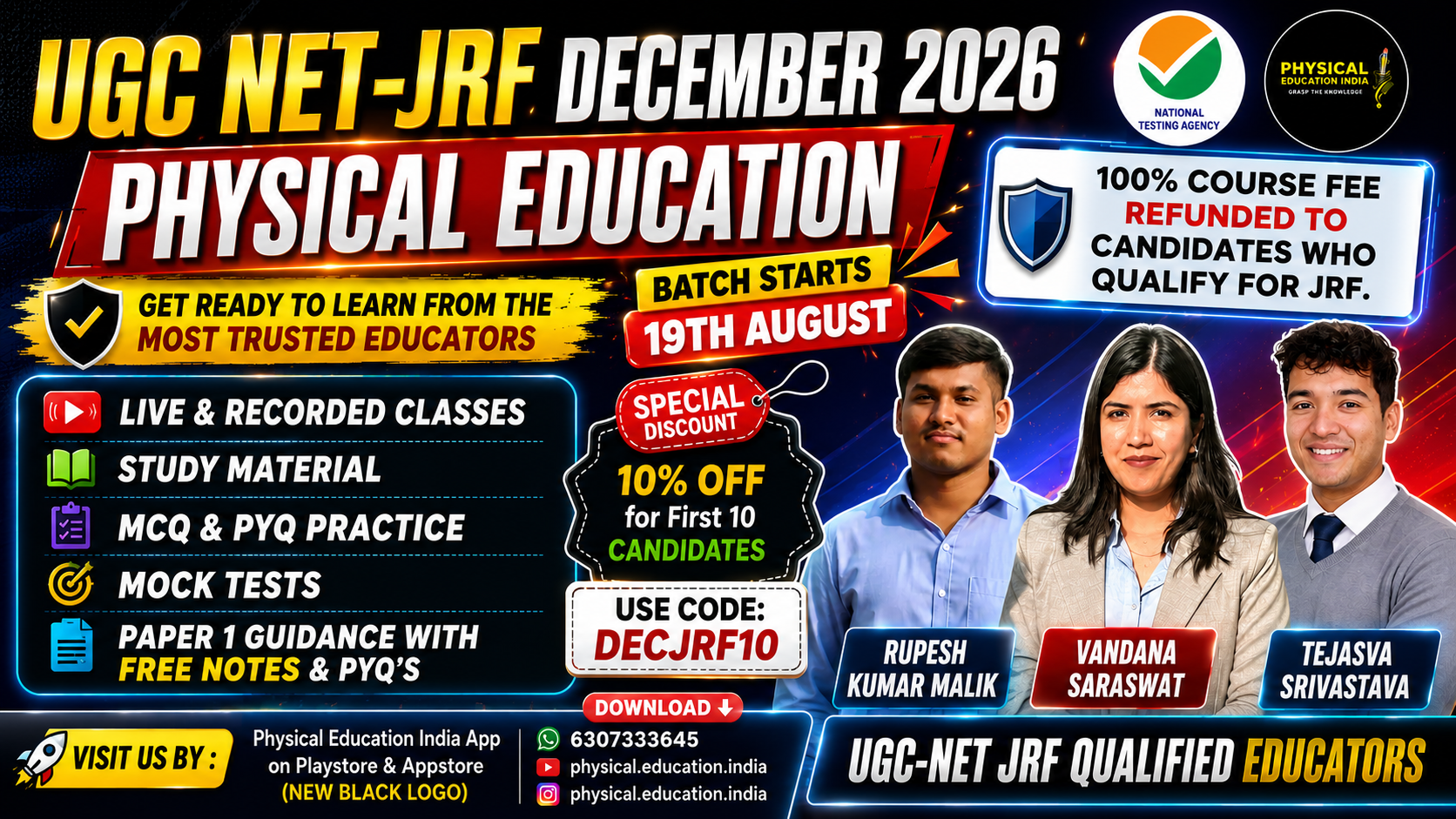 UGC-NET JRF Physical Education December 2026