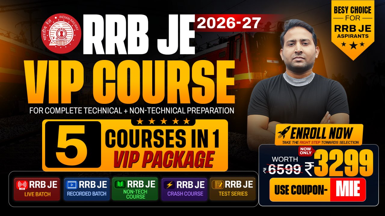 RRB JE VIP Course 2026-27 (Live + Recorded)