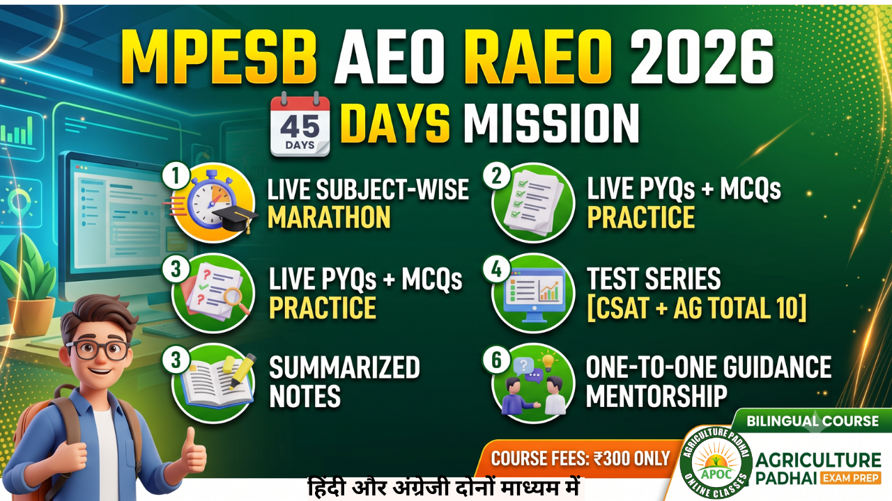 MPESB | RAEO/AEO [Agriculture Extension Officer]  -Live Batch