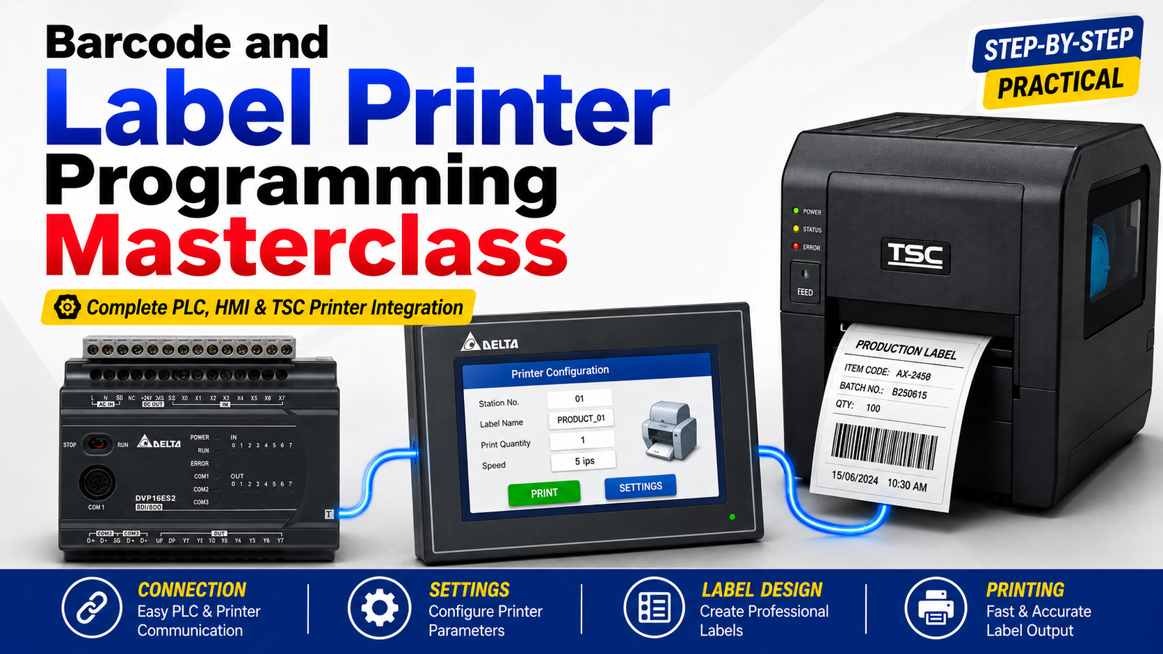Barcode and Label Printer Programming by HMI Masterclass