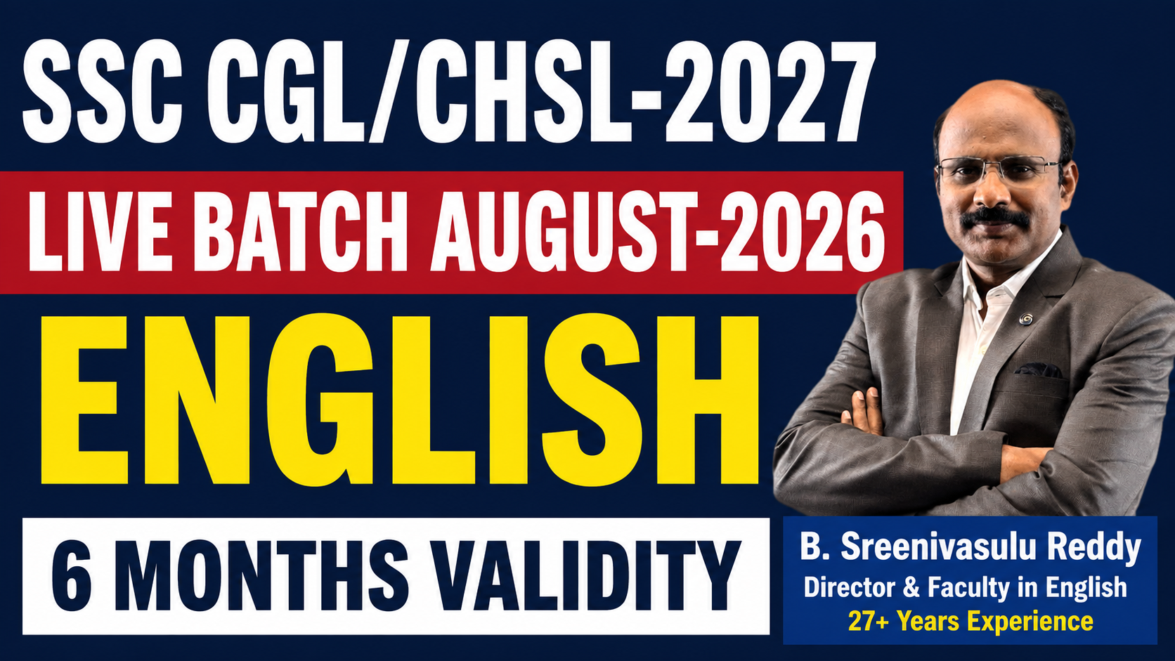 ENGLISH LIVE BATCH AUGUST - 2026 (6 MONTHS VALIDITY)