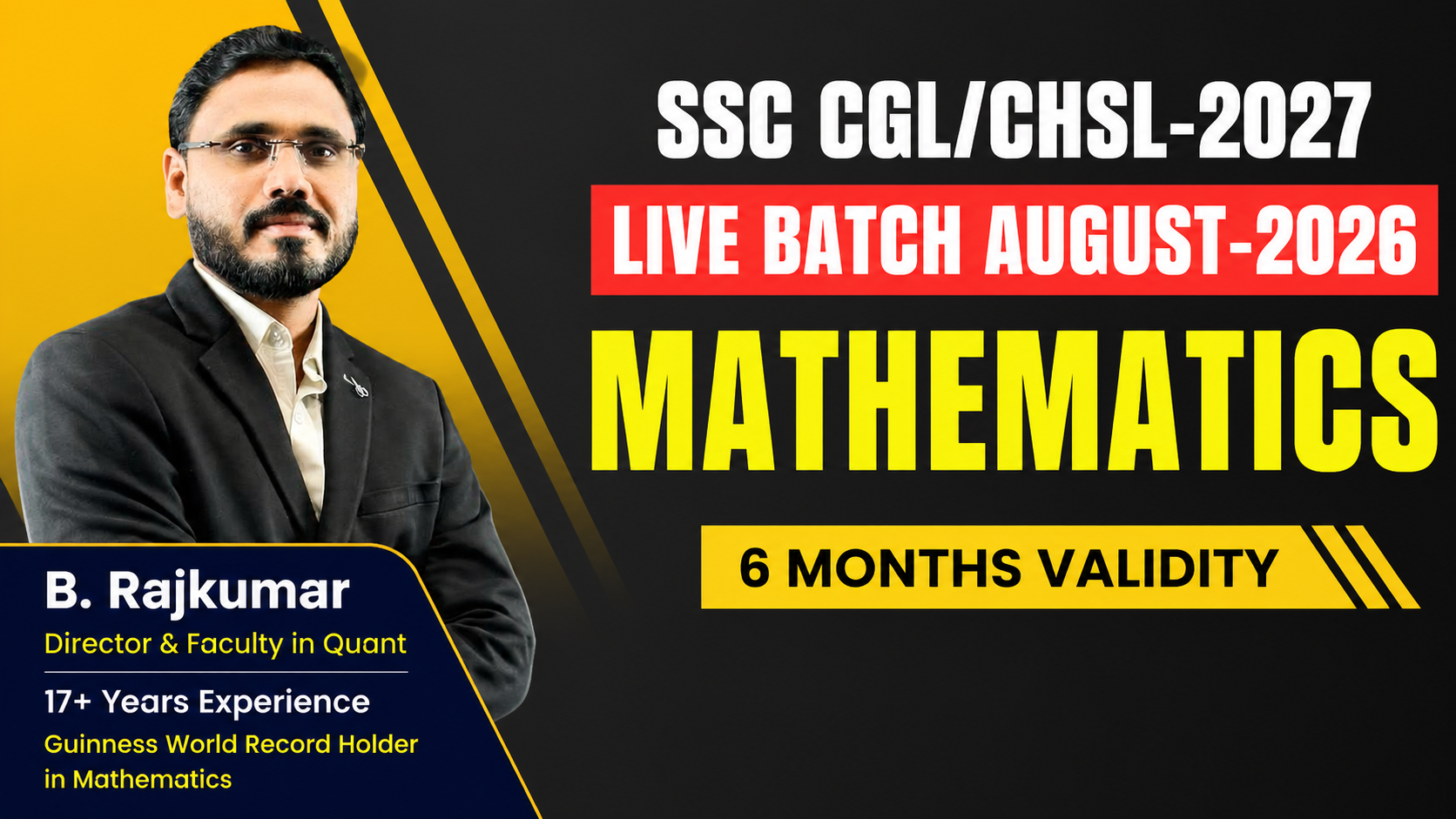 MATHS AUGUST SSC LIVE BATCH - 2026 (6 MONTHS VALIDITY)