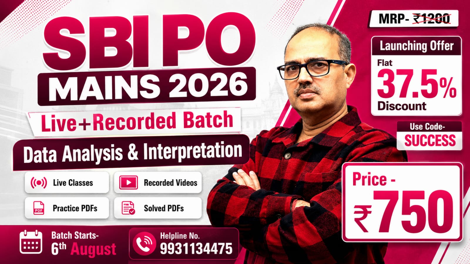 SBI PO MAINS 2026 Live + Recorded Batch of Data Analysis & Interpretation By Amar Sir
