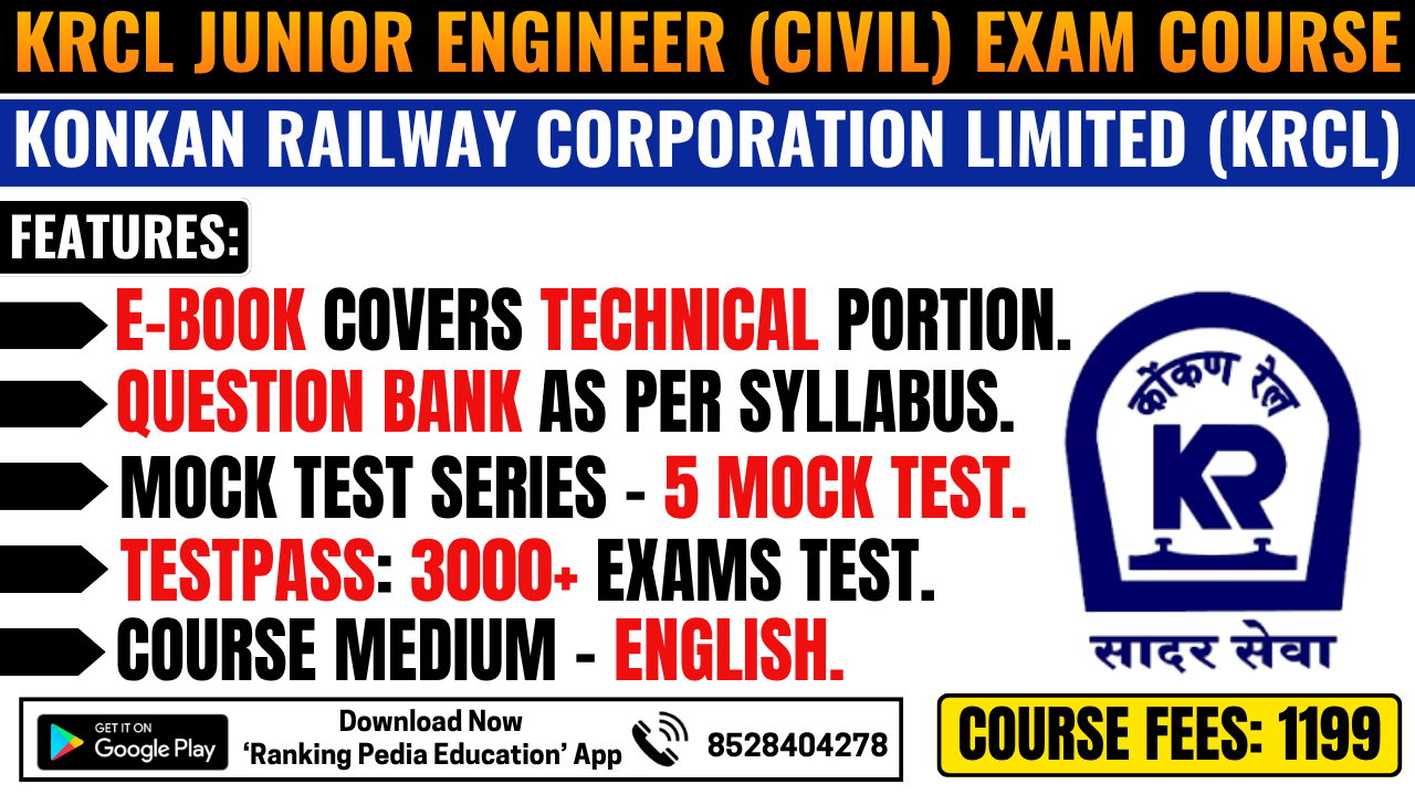 KRCL Junior Engineer Civil Exam Complete Course