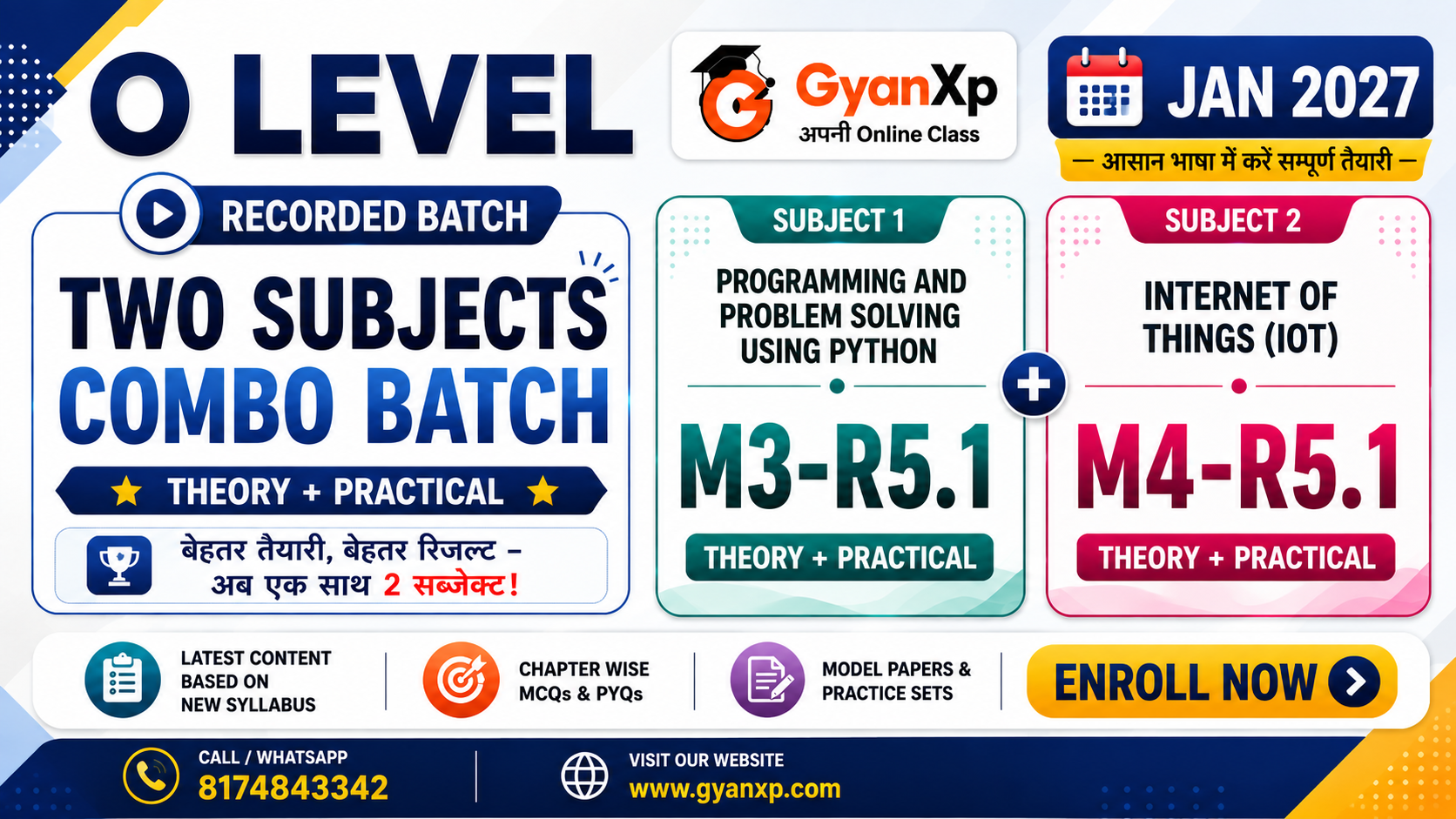 O Level Recorded Combo Batch (M3-R5.1 & M4-R5.1) JAN 2027