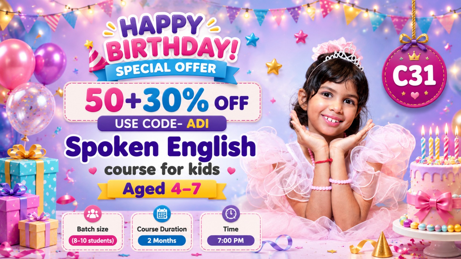 Kids English Pro ~ (C31 = 4-7 Years) 7:00 PM
