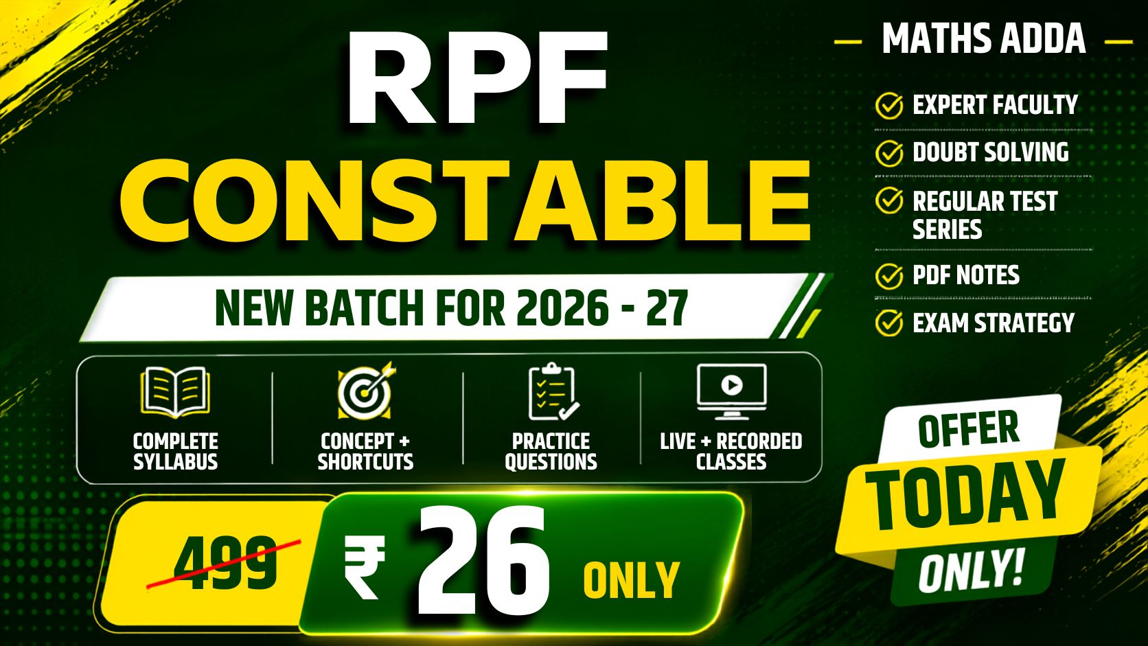 ✅RPF Constable (2026 - 27) - New Live Batch