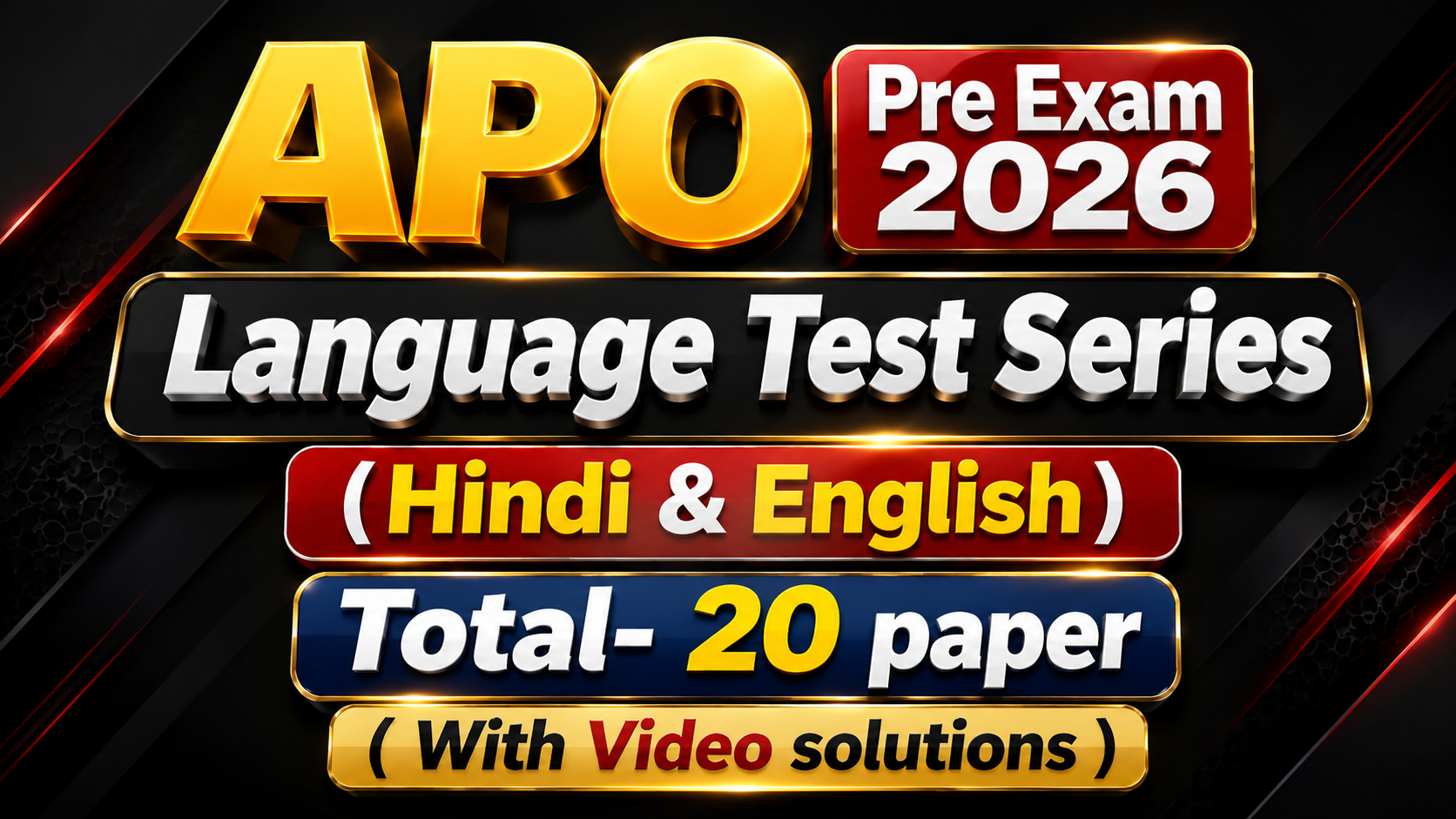 APO PRE TEST SERIES Video Solution (Hindi & English) - 2026