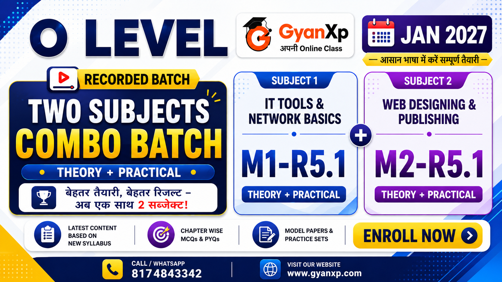 O Level Recorded Combo Batch (M1-R5.1 & M2-R5.1) JAN 2027