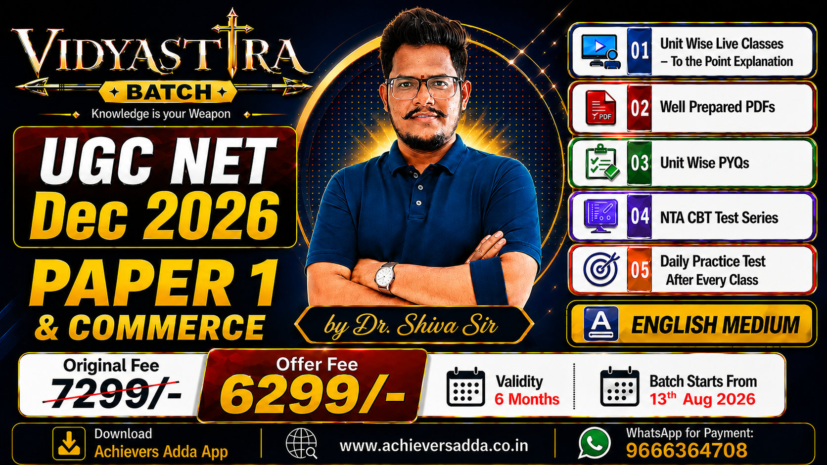 VIDYASTRA Batch - Paper 1 & Commerce - UGC NET Dec 2026