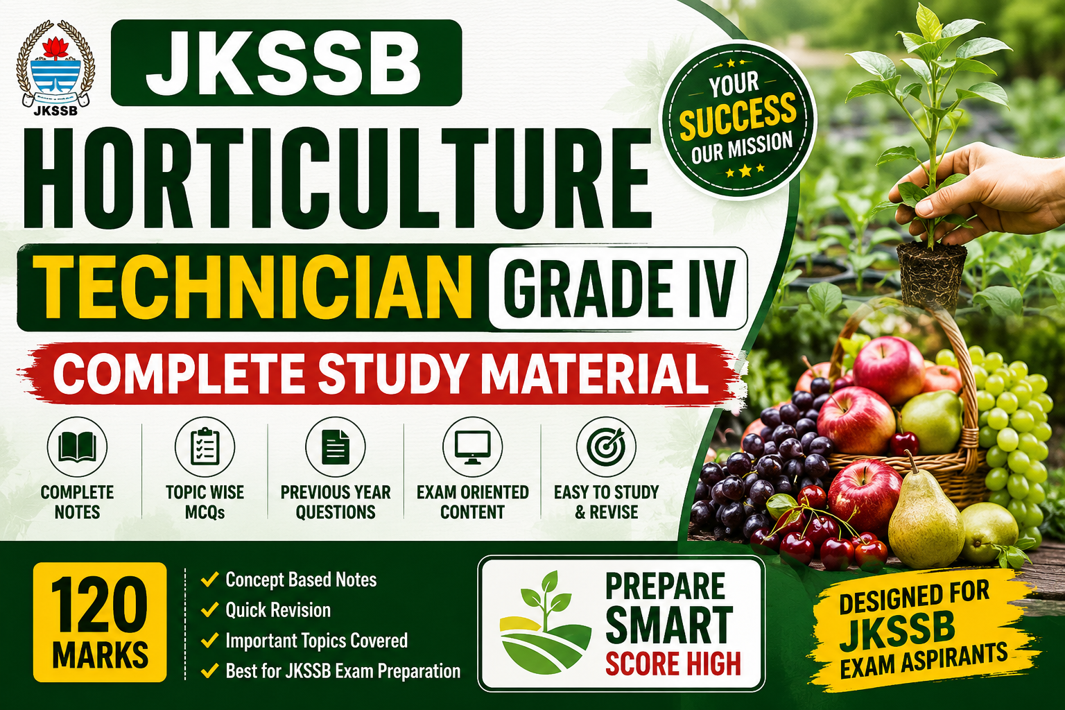 JKSSB Horticulture Technician Grade IV Complete Study Material 