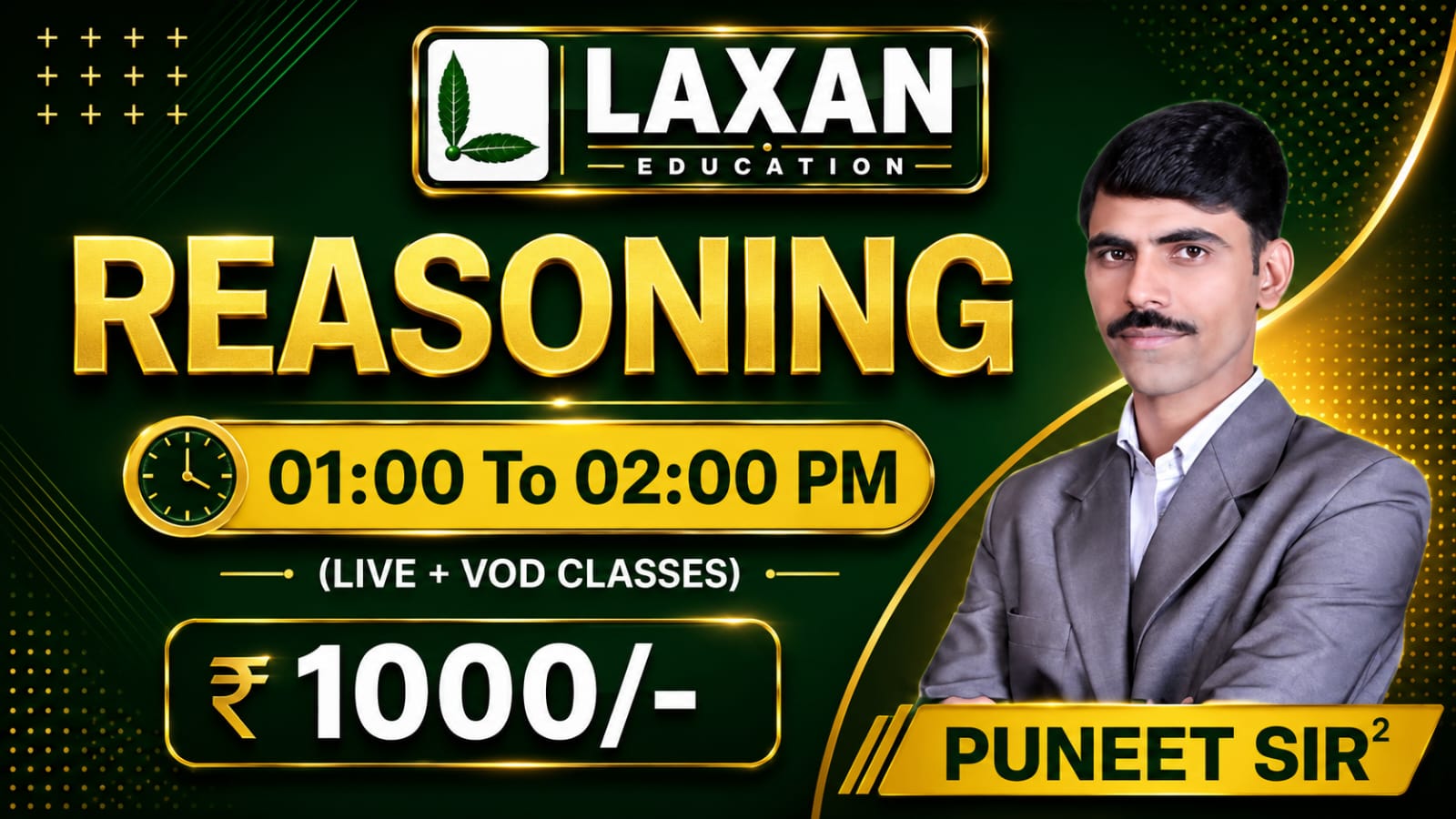REASONING By - PUNEET SIR 1:00 PM 2026