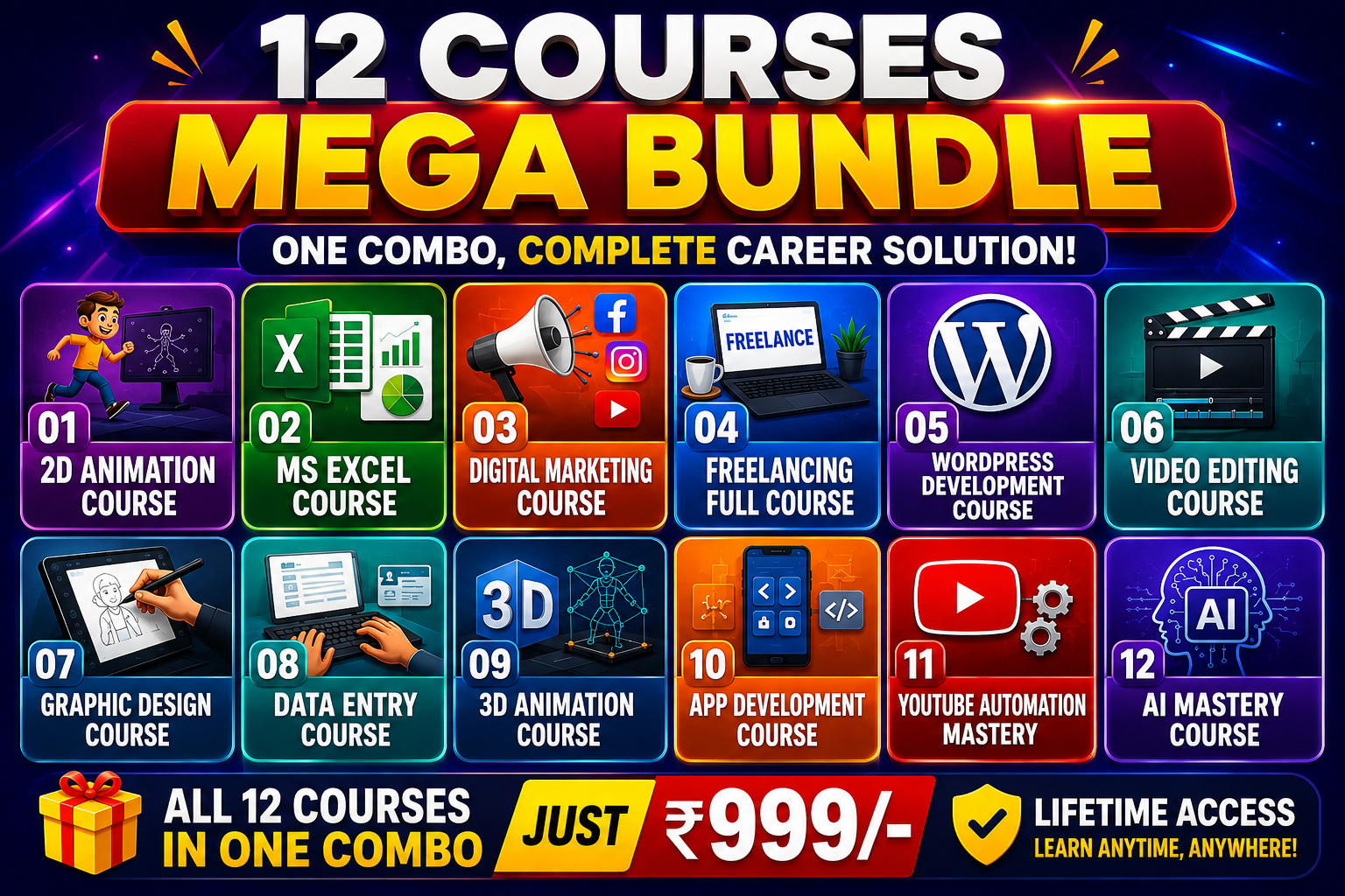 12 High Demanding Professional Courses Mega Bundle 