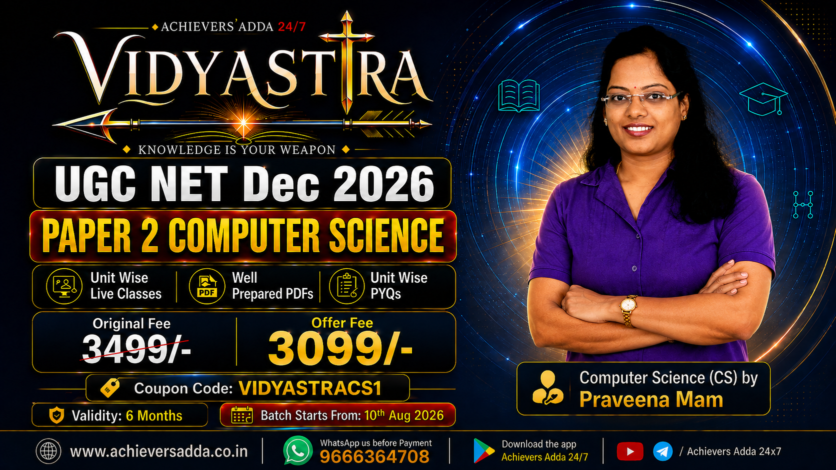 Computer Science - UGC NET & SET Dec'26 - VIDYASTRA BATCH