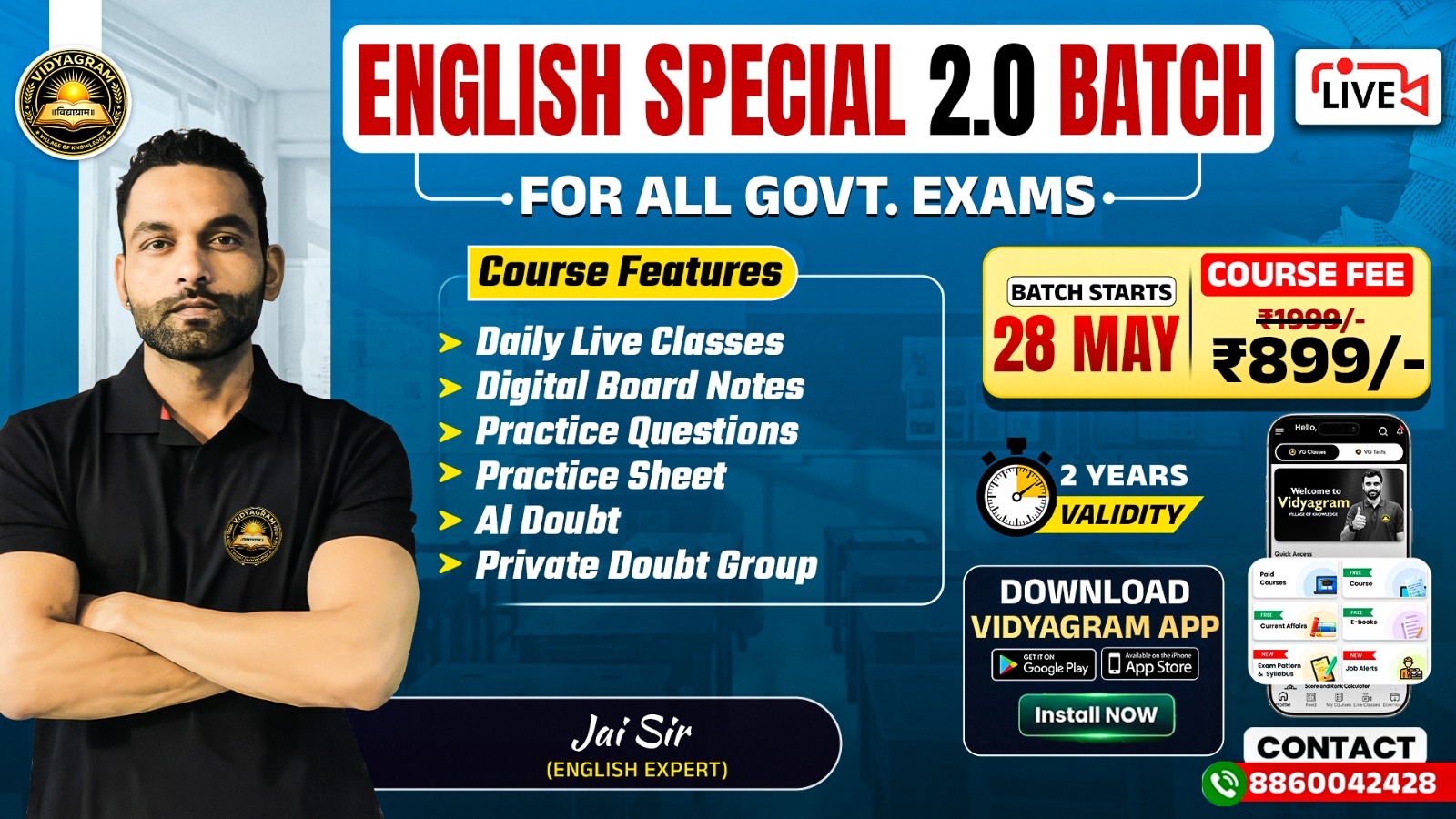 📖 ENGLISH SPECIAL 2.0 BATCH By Jai Sir For All Govt. Exams