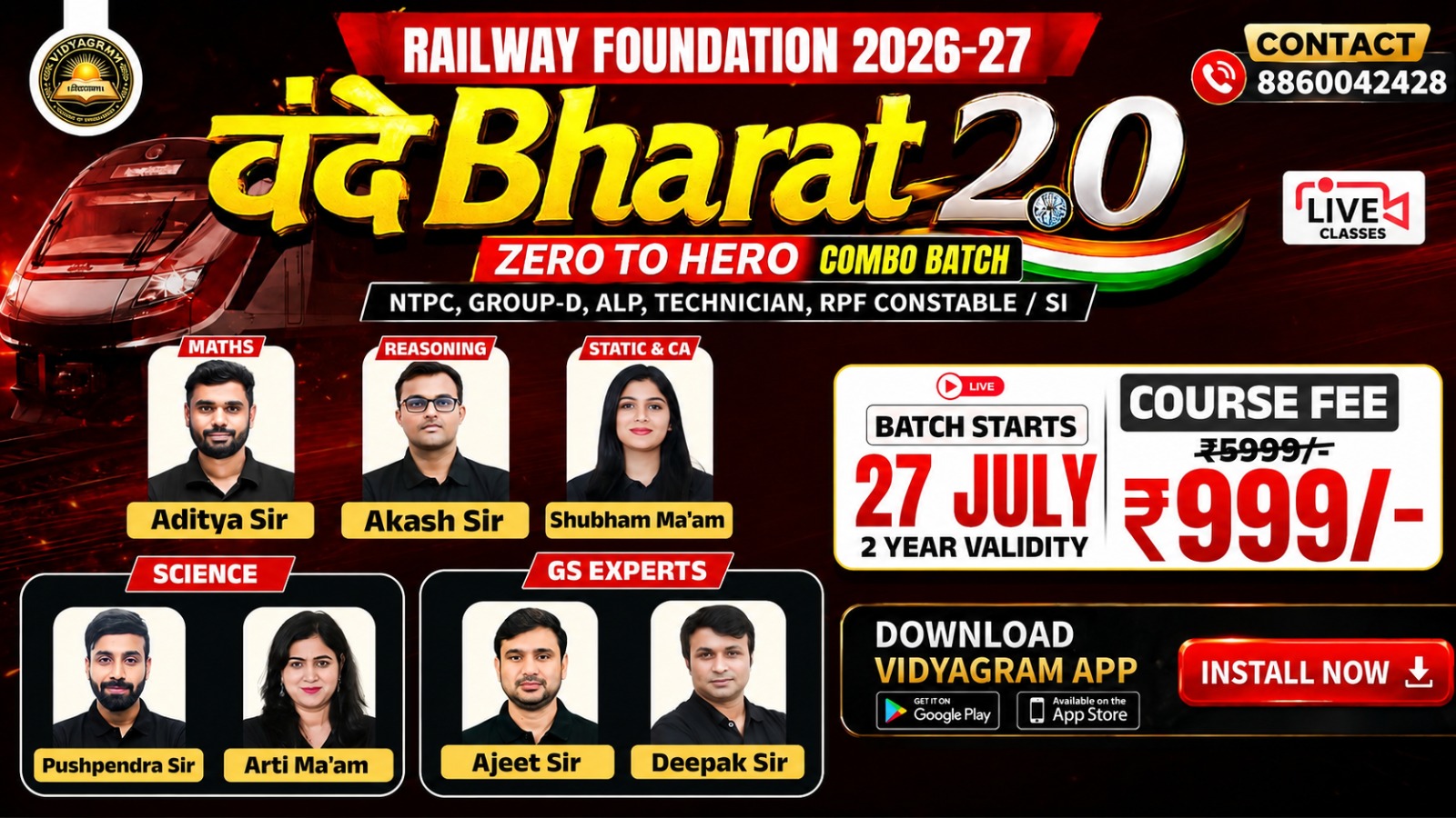 🚀 RAILWAY FOUNDATION 2026-27 वन्दे भारत 2.0 BATCH 🚂