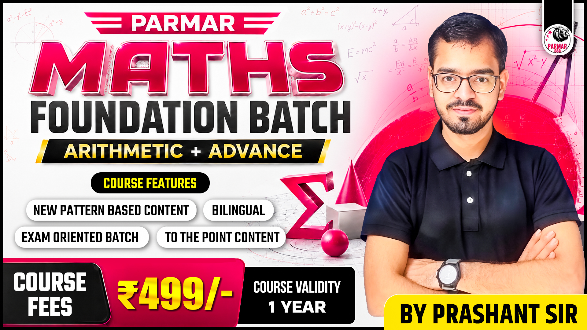 PARMAR MATH FOUNDATION BATCH (ARITHMETIC + ADVANCE)