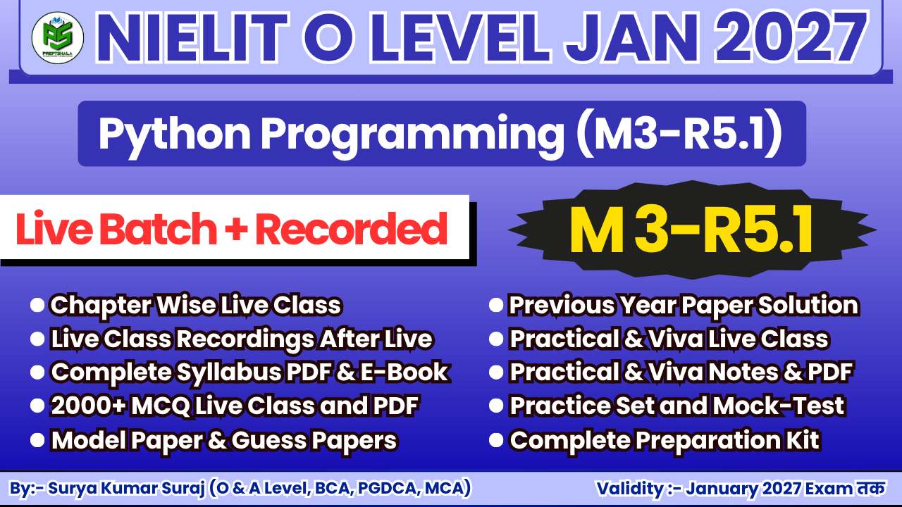 Python Programming (M3-R5.1) Jan 2027