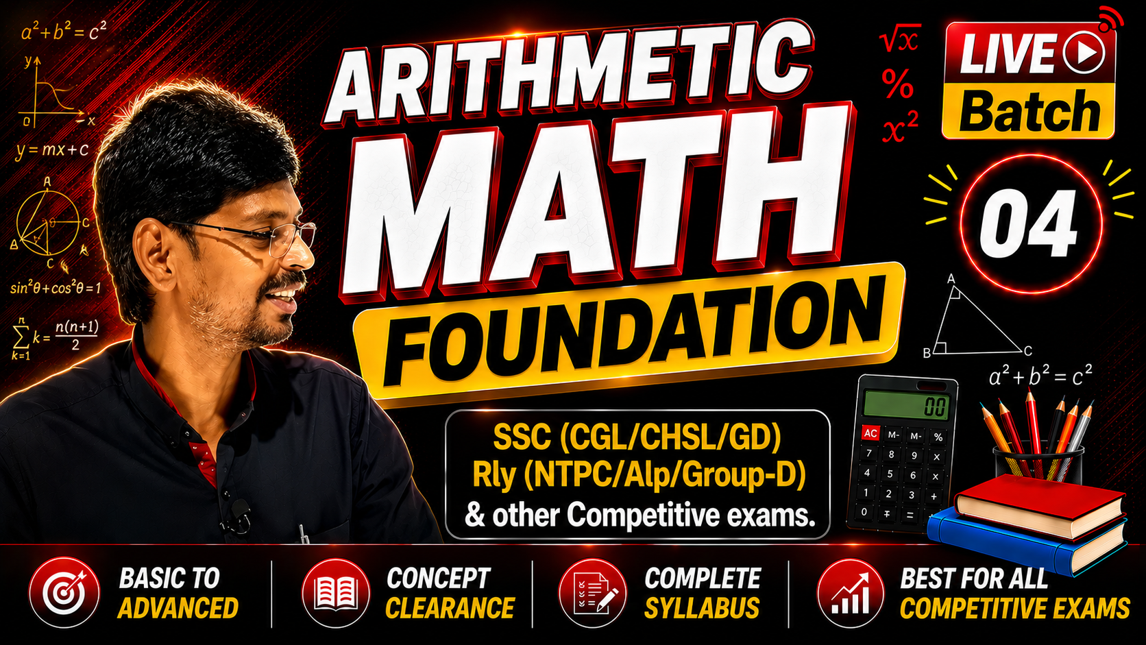 Arithmetic Math Foundation Live Batch-4