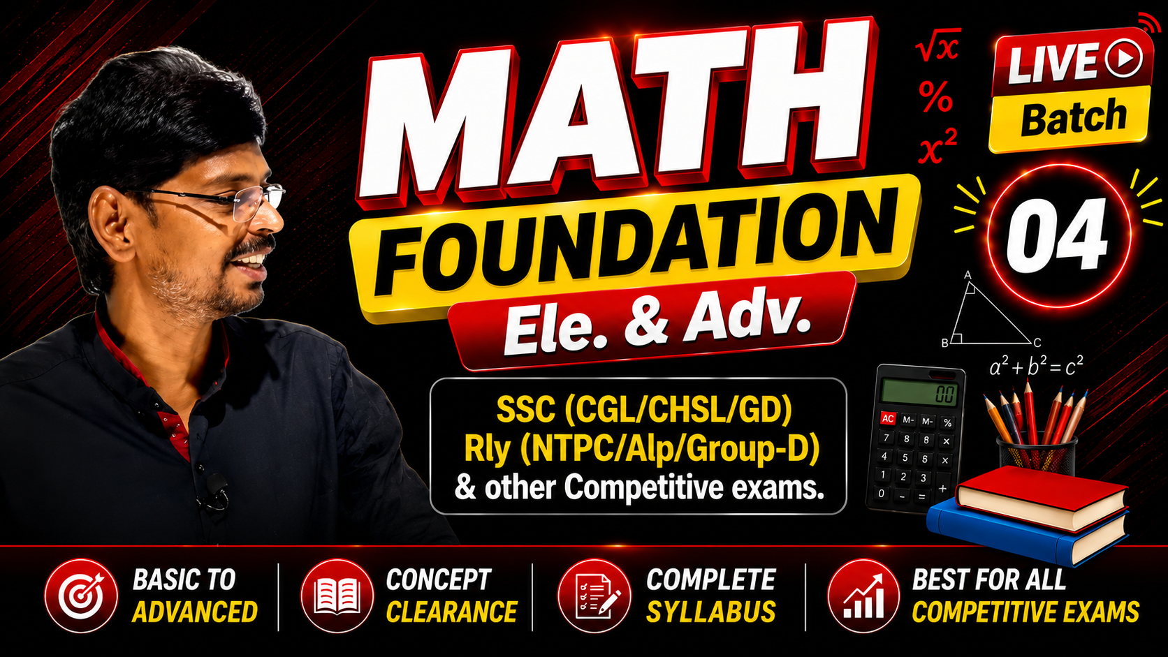 Math Foundation (Ele & Adv) Live Batch-04