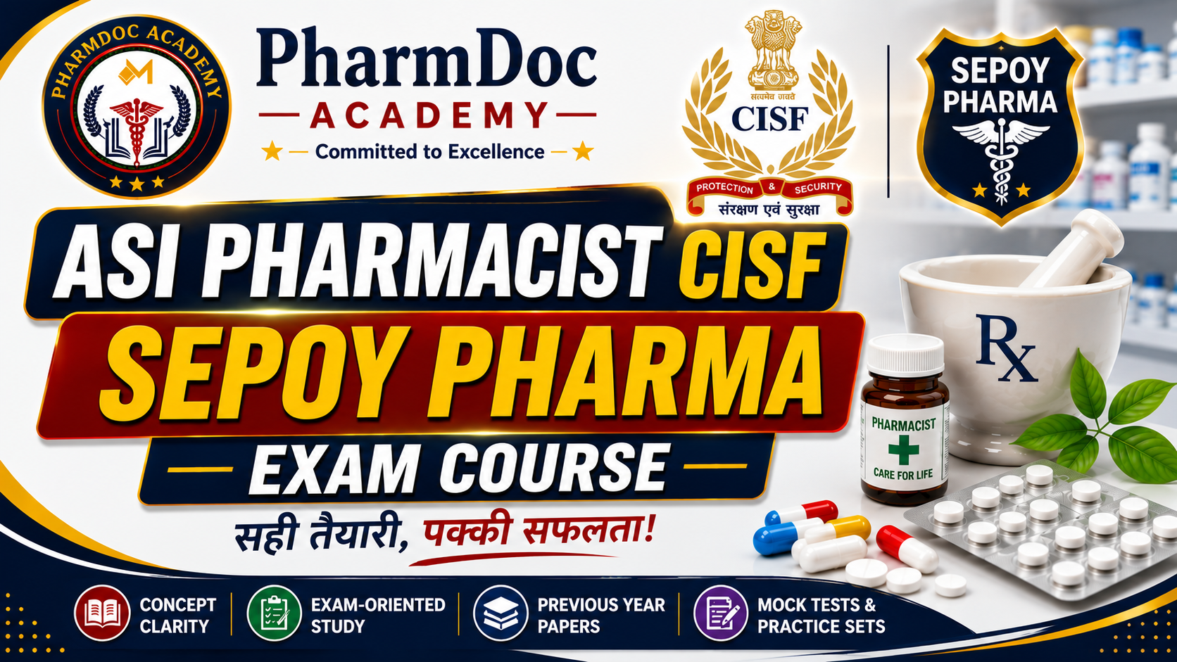 ASI Pharmacist, CISF / SEPOY PHARMA