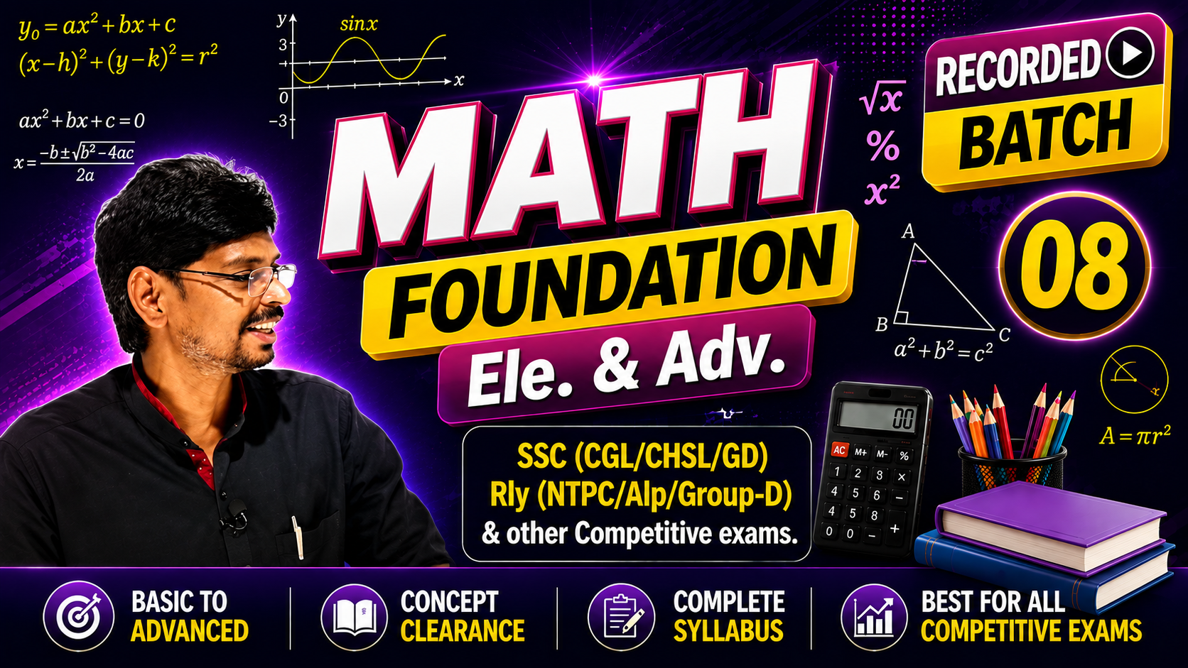 Math Foundation (Ele & Adv) Recorded Batch-08