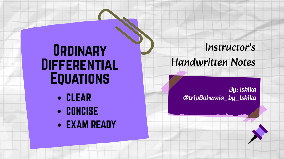 Ordinary Differential Equations (Instructor’s Handwritten Notes)