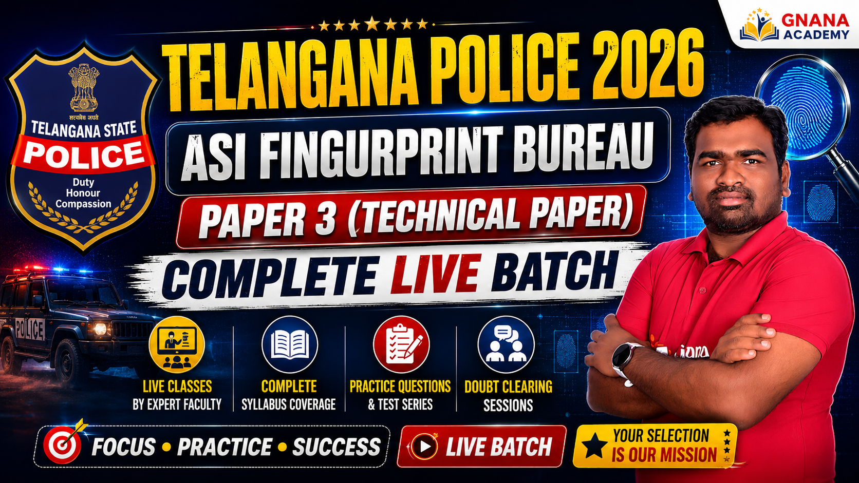 TELANGANA POLICE 2026 | ASI | FINGERPRINT BUREAU | PAPER 3 (TECHNICAL) | COMPLETE LIVE BATCH
