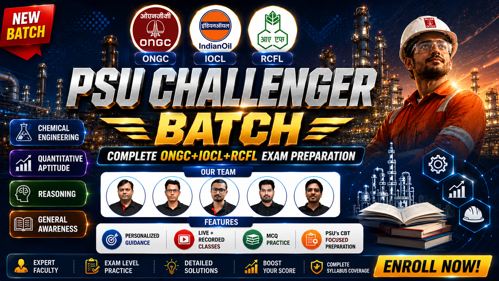 ONGC/IOCL/RCFL PSU Challenger Batch-2026 (Chemical Engineering)