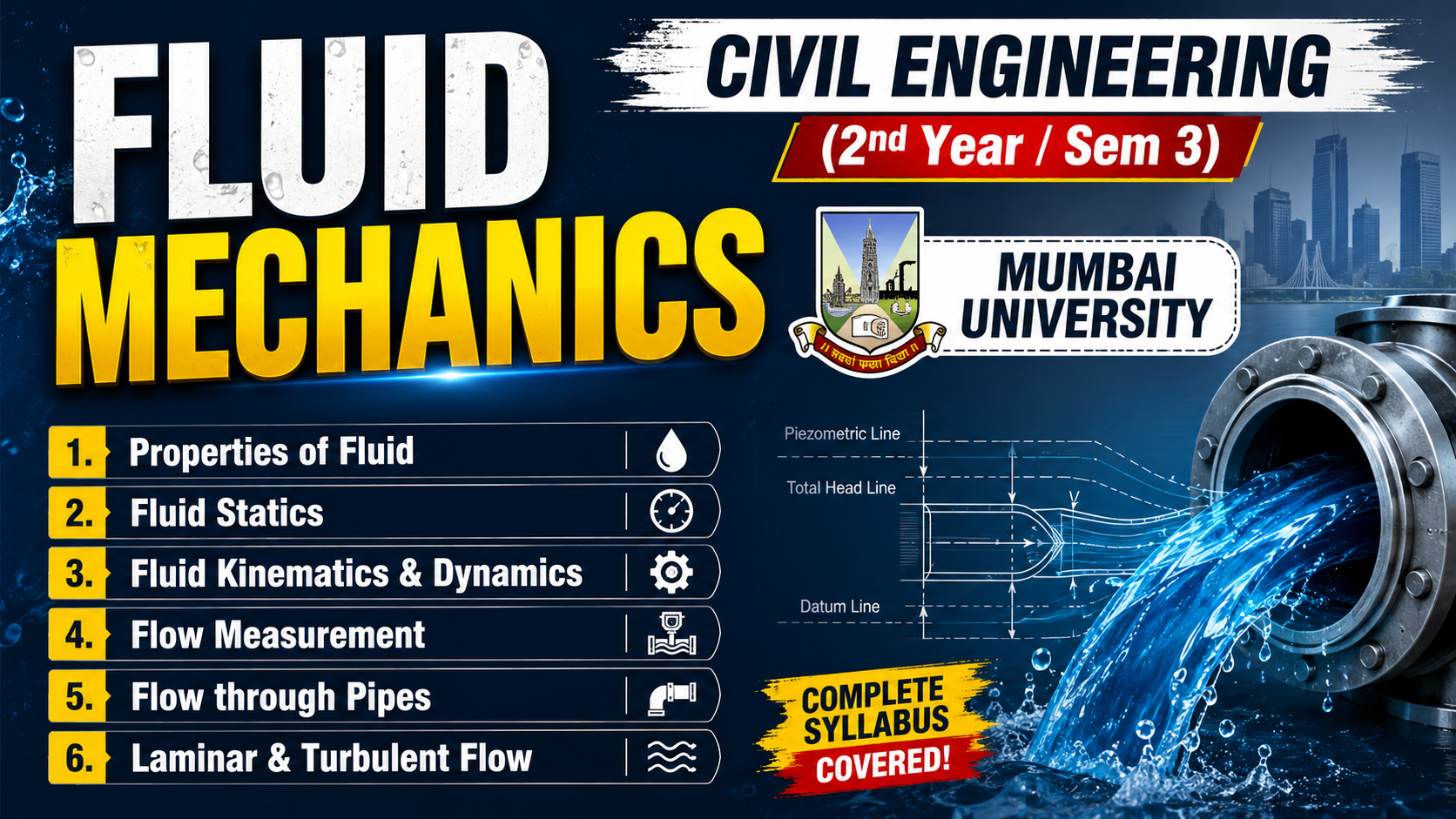 Fluid Mechanics (FM | Civil Only | MU) NEP 2020
