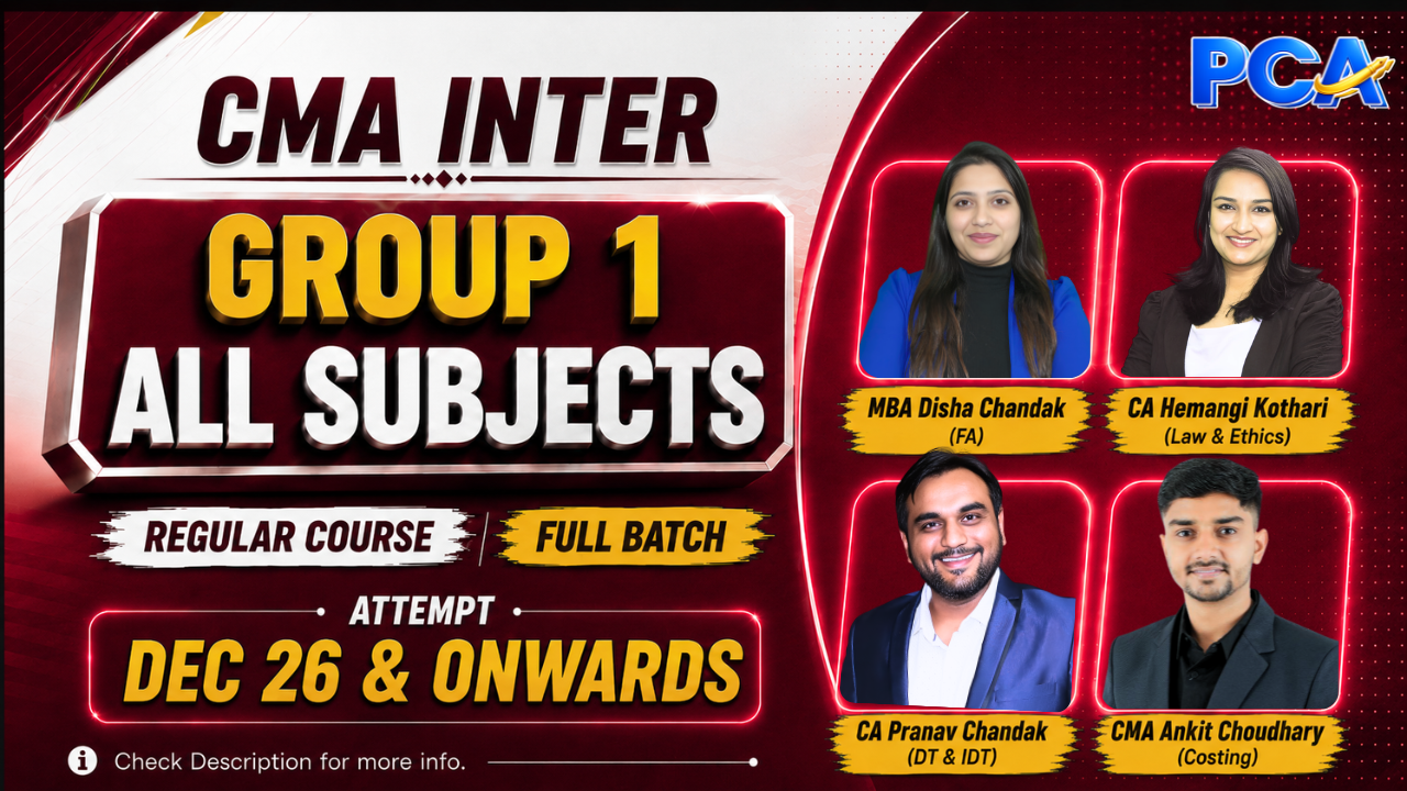 Group 1 - All Subjects | CMA inter | Pranav Chandak Academy