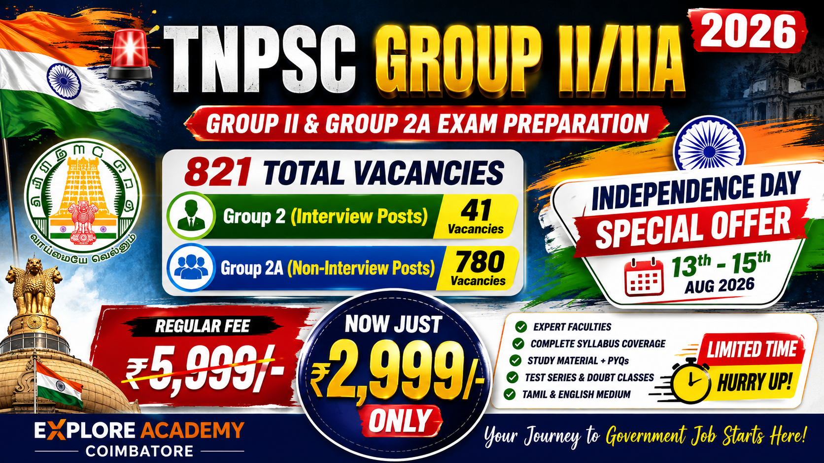 Tnpsc Gr. II & IV Exams 1 Year Course