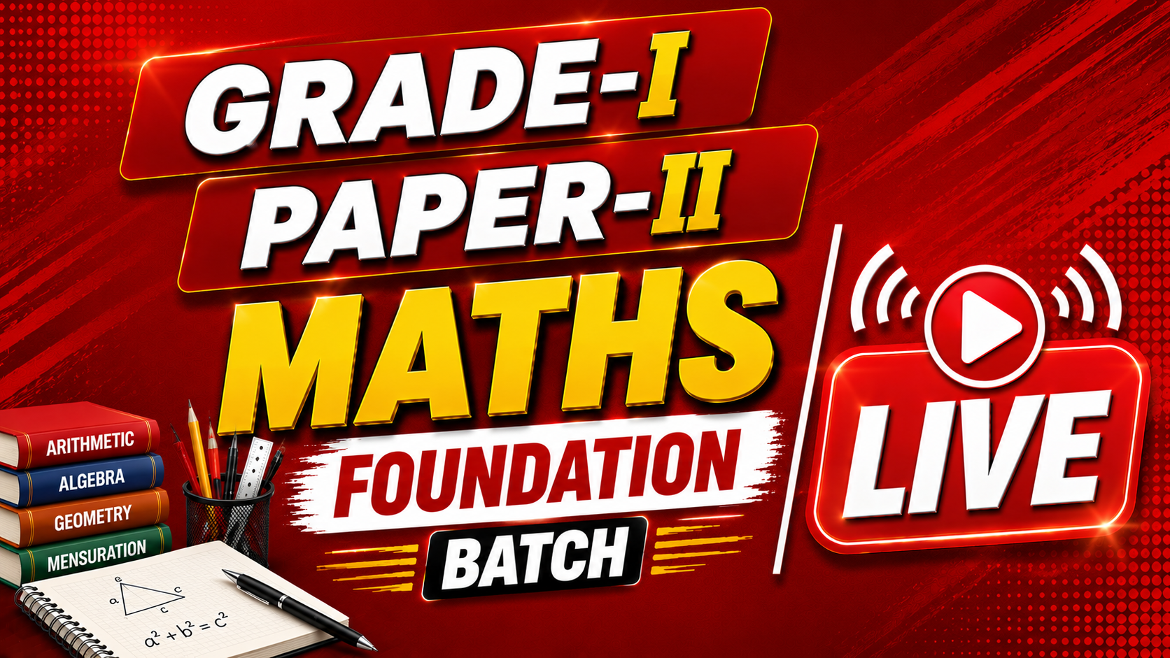 Grade-I Paper-II Maths | Live From Jaipur | Foundation Batch 2026 | P1