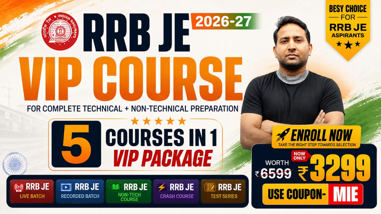 RRB JE VIP Course 2026-27 (Live + Recorded)