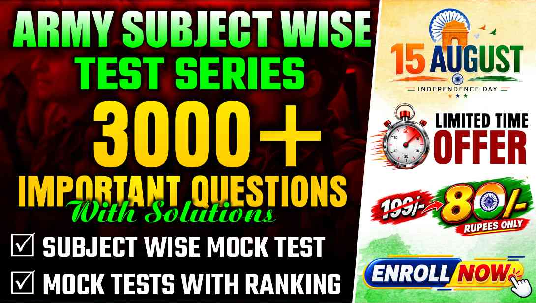Army Subject Wise test series 3000 Questions with solution